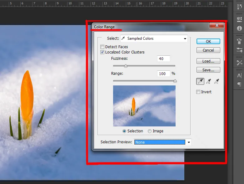 Select menu in photoshop 8 color range dialog box in photoshop