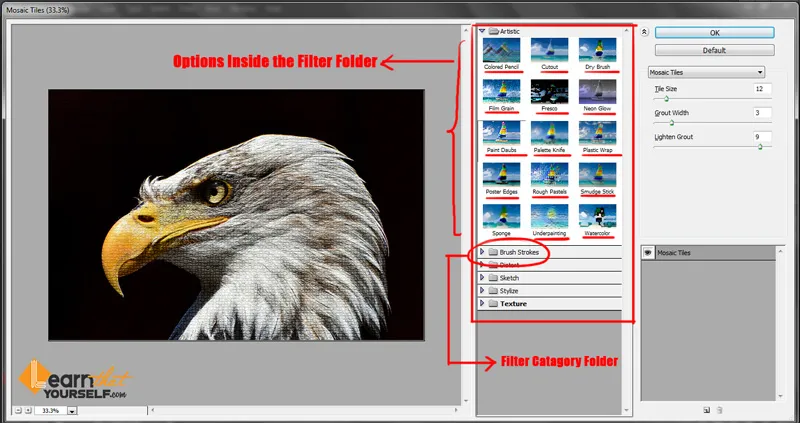 Filter menu in Photoshop 2 filter gallery option under filter menu in photoshop