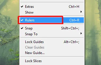 View menu in Photoshop 12 rulers option under view menu in photoshop