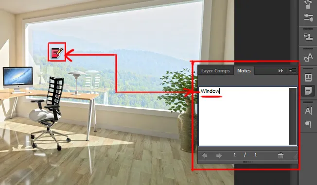 Window menu in Photoshop 16 notes panel under window menu in photoshop