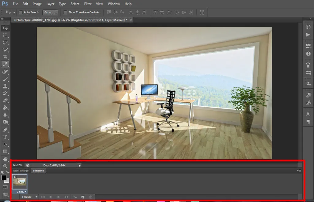 Window menu in Photoshop 21 timeline panel under window menu in photoshop