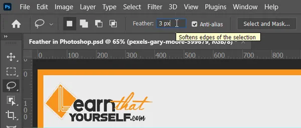 Feather in Photoshop 1 feather option in lasso tool in photoshop
