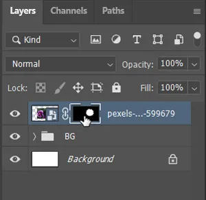 Feather in Photoshop 10 mask selected in layer in layer panel in photoshop