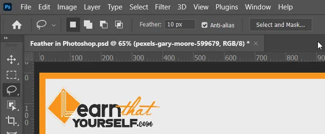Feather in Photoshop 4 feather value place in option bar in photoshop
