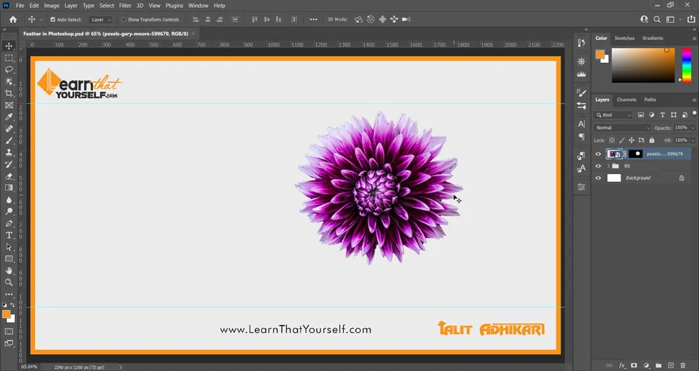 Feather in Photoshop 9 screenshot of photoshop showing an active layer with layer mask in layer panel