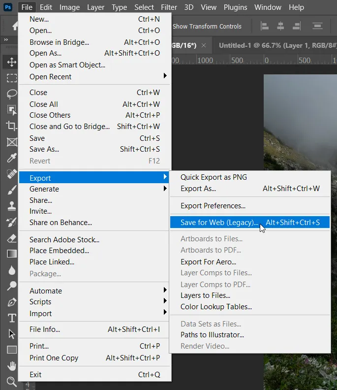 Color Profile 6 save for web option under export in file menu in photoshop