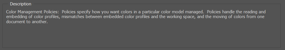 description box in color settings in photoshop