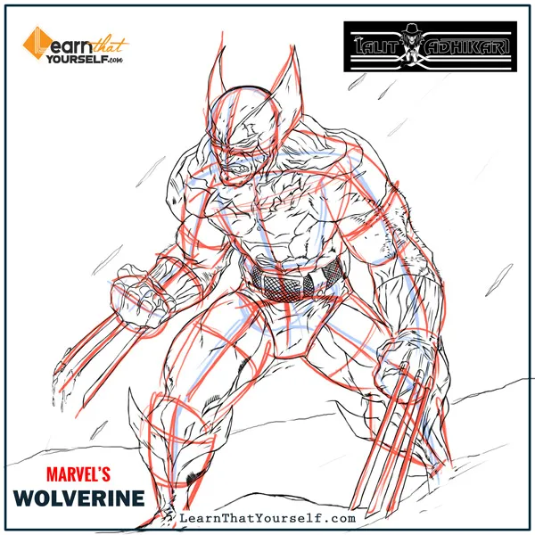 Wolverine 3 wolverine digital painting work in progress - 3