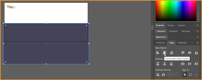 How to Create Metallic effect in Illustrator 2 Horizontal Align Center