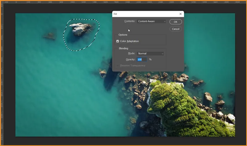 Fill in Photoshop 4 Content-Aware Fill dialog box
