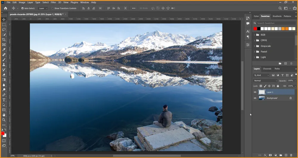 Stroke in Photoshop 3 Image open in photoshop