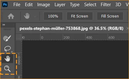 Content Aware Fill in Photoshop 4 Navigational Tools such as Hand tool and Zoom tool in Content-Aware Fill Workspace