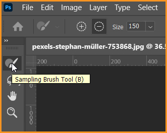 Sampling Brush Tool in Content-Aware Fill Workspace