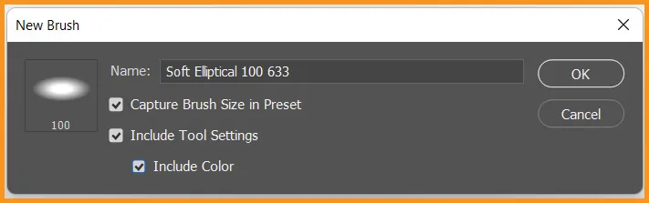 Define Brush Preset in Photoshop 16 New Preset Brush dialog box
