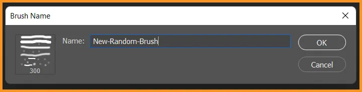 Define Brush Preset in Photoshop 8 Define Brush Preset dialog box in photoshop