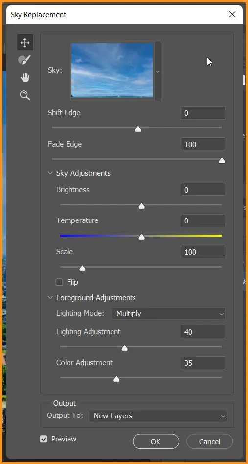 Sky Replacement in Photoshop 3 Sky Replacement Panel