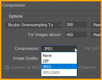 Adobe PDF Presets in Photoshop 11 compression option in save adobe pdf dialog box