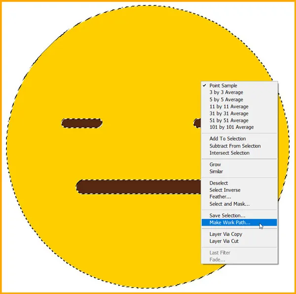 Define Custom Shape in Photoshop 9 Make Work Path option from selection in Photoshop
